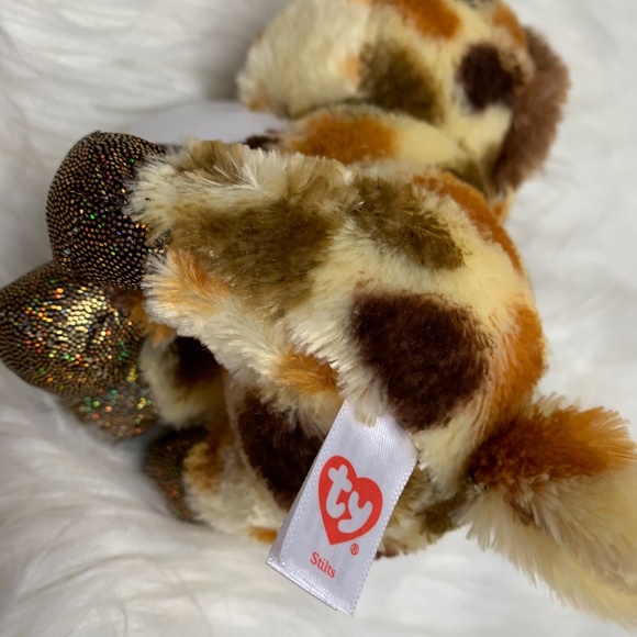 Ty Toys Ty Beanie Boos Plush Bean Bag Giraffe Stilts New 6 In Tall